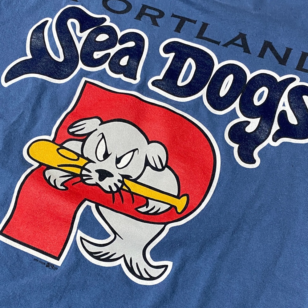 Portland Sea Dogs Gildan Classic Blue T-Shirt - Picture 3 of 5